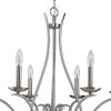 Candle Style Six Light Metal Dimmable Chandelier