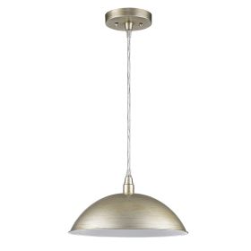 Metal Hanging Light with Dome Shade (Color: Silver)