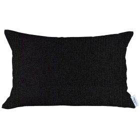 Solid Lumbar Throw Pillow (Color: Black)