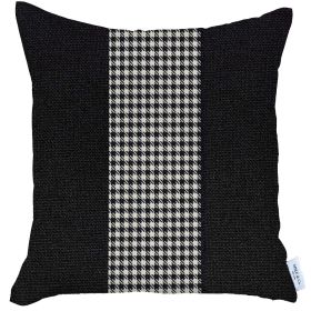 Houndstooth Throw Pillow (Color: Black/White)