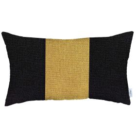 Midsection Lumbar Throw Pillow (Color: Black/Yellow)