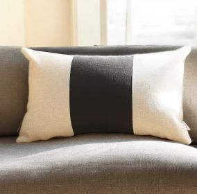 12" X 20" Striped Lumbar Throw Pillow (Color: Black/White)