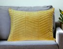 Quilted Velvet Zig Zag Decorative Lumbar Pillow
