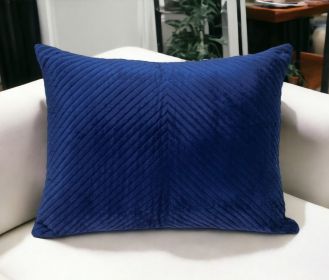 18" X 24" Cotton Blend Throw Pillow (Color: Navy Blue)