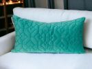 Quilted Velvet Geo Lumbar Decorative Pillow
