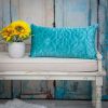 Quilted Velvet Geo Lumbar Decorative Pillow