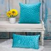 Quilted Velvet Geo Lumbar Decorative Pillow