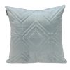 Quilted Diamonds Velvet Solid Color Throw Pillow