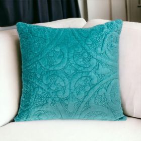 20" Cotton Blend Throw Pillow (Color: Aqua)