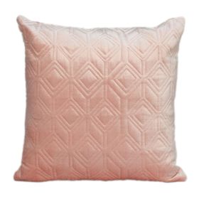Tufted Diamonds Velvet Accent Pillow (Color: Rose Gold)