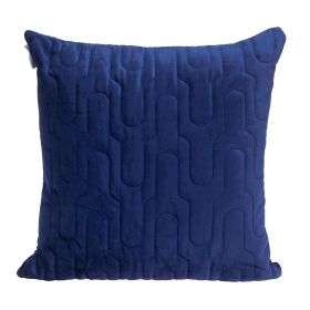 Geometric Lush Quilted Throw Pillow (Color: Blue)