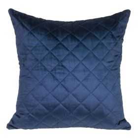 Tufted Diamond Transitional Square Pillow (Color: Navy)