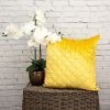 Tufted Diamond Yellow Ochre Transitional Pillow