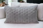 Tufted Velvet Quilted Lumbar Throw Pillow