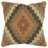 18" Geometric Jute Wool Blend Throw Pillow