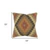 18" Geometric Jute Wool Blend Throw Pillow
