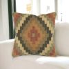 18" Geometric Jute Wool Blend Throw Pillow