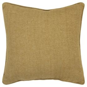 Solid Classic Decorative Throw Pillow (Color: Gold)