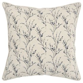 Tiny Floral Buds Throw Pillow (Color: Blue)
