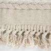 Braided Stripe Macrame Fringe Lumbar Pillow