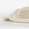 Braided Stripe Macrame Fringe Lumbar Pillow