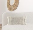 Braided Stripe Macrame Fringe Lumbar Pillow