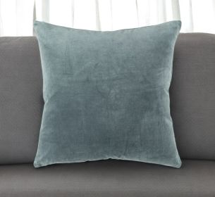 22" Cotton Velvet Throw Pillow (Color: Teal)