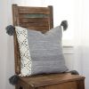 20" Herringbone Cotton Throw Pillow With Tassels