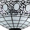 Tiffany Style Two Light Glass Dimmable Semi Flush Ceiling Light