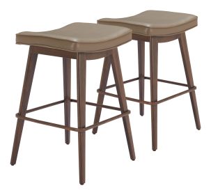 Divat Counter Stool (Color: Taupe & Walnut)