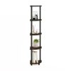 5-Shelf Modern Corner Bookcase Wood Finish