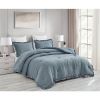 Oversized Blue Ruffled Edge Microfiber Comforter Set