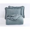 Oversized Blue Ruffled Edge Microfiber Comforter Set