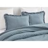 Oversized Blue Ruffled Edge Microfiber Comforter Set