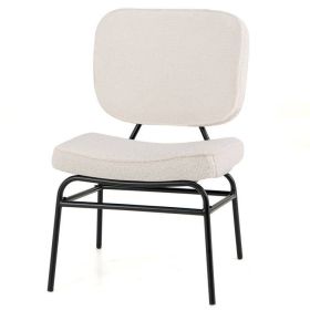 Modern Upholstered Ergonomic Padded Accent Chair (Color: Beige)