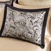 12 Piece Cotton Polyester Comforter Set Black Gold Paisley