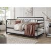 Rounded Iron Daybed with Roll Out Trundle Bed Frame