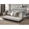Rounded Iron Daybed with Roll Out Trundle Bed Frame