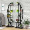 Set of 2 - Symmetrical Modern 10-Shelf Plant Stand