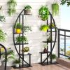 Set of 2 - Symmetrical Modern 10-Shelf Plant Stand