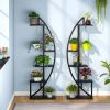 Set of 2 - Symmetrical Modern 10-Shelf Plant Stand