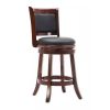 Counter Height Barstool Wood Finish with Black Padded Swivel Seat