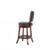 Counter Height Barstool Wood Finish with Black Padded Swivel Seat