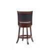 Counter Height Barstool Wood Finish with Black Padded Swivel Seat