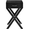 X-Shape 1 Drawer Nightstand End Side Table Storage