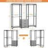 Heavy Duty Freestanding Garment Rack Closet Wardrobe with 3 Drawers