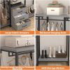 Heavy Duty Freestanding Garment Rack Closet Wardrobe with 3 Drawers
