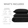 Pre-Washed Pleated Microfiber Comforter Set in Black