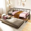 Twin size Metal Daybed Frame with Roll Out Trundle Bed Frame
