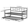 Twin size Metal Daybed Frame with Roll Out Trundle Bed Frame
